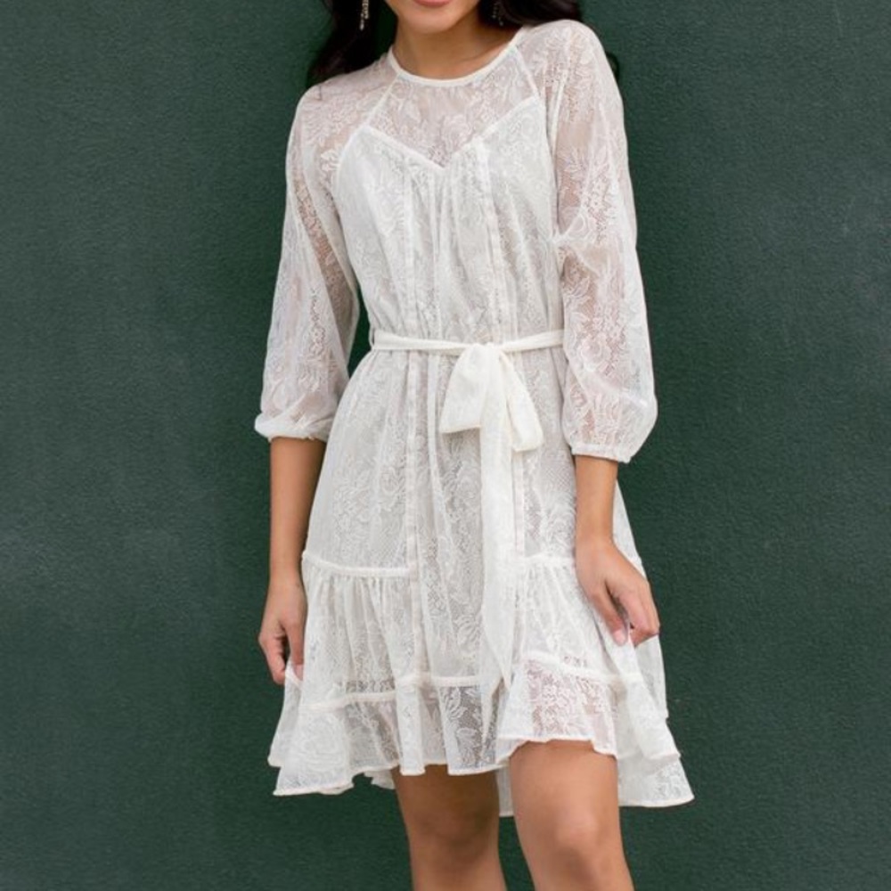 NWT Joyfolie Seraphina Cream Lace Dress S